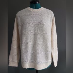 Lisa Deng Ivory  Cashmete/ Silk  Sweater Size M